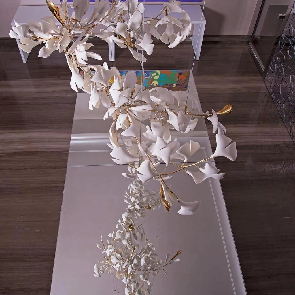 Lustre Floral Doré en Céramique | Tova
