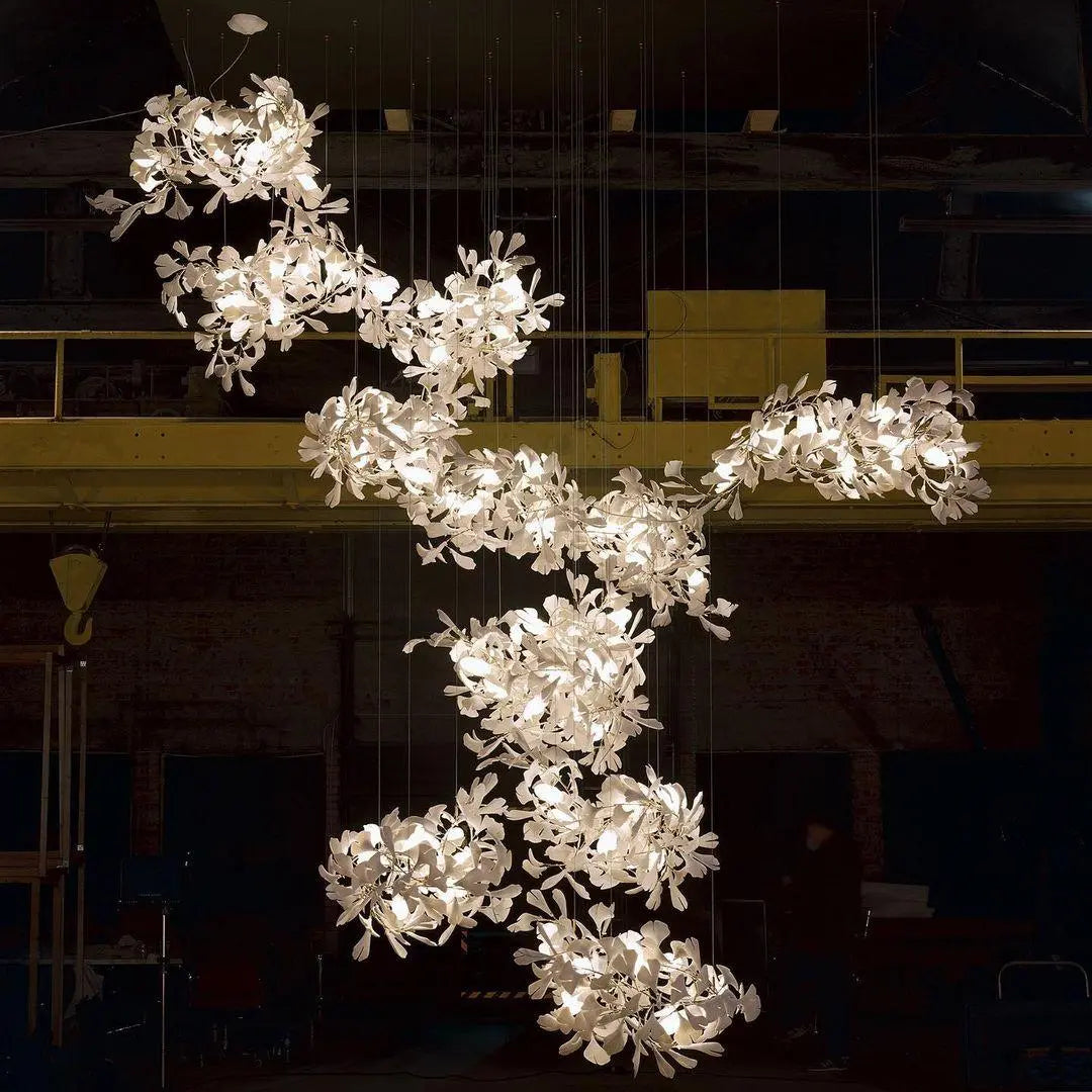 Lustre Floral Doré en Céramique | Tova