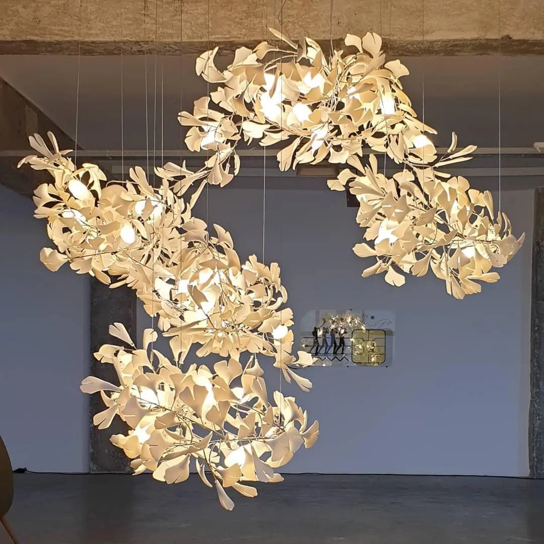 Lustre Floral Doré en Céramique | Tova