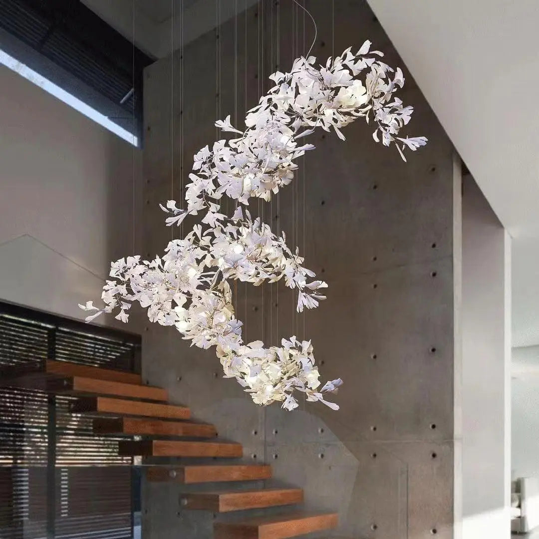 Lustre Floral Doré en Céramique | Tova