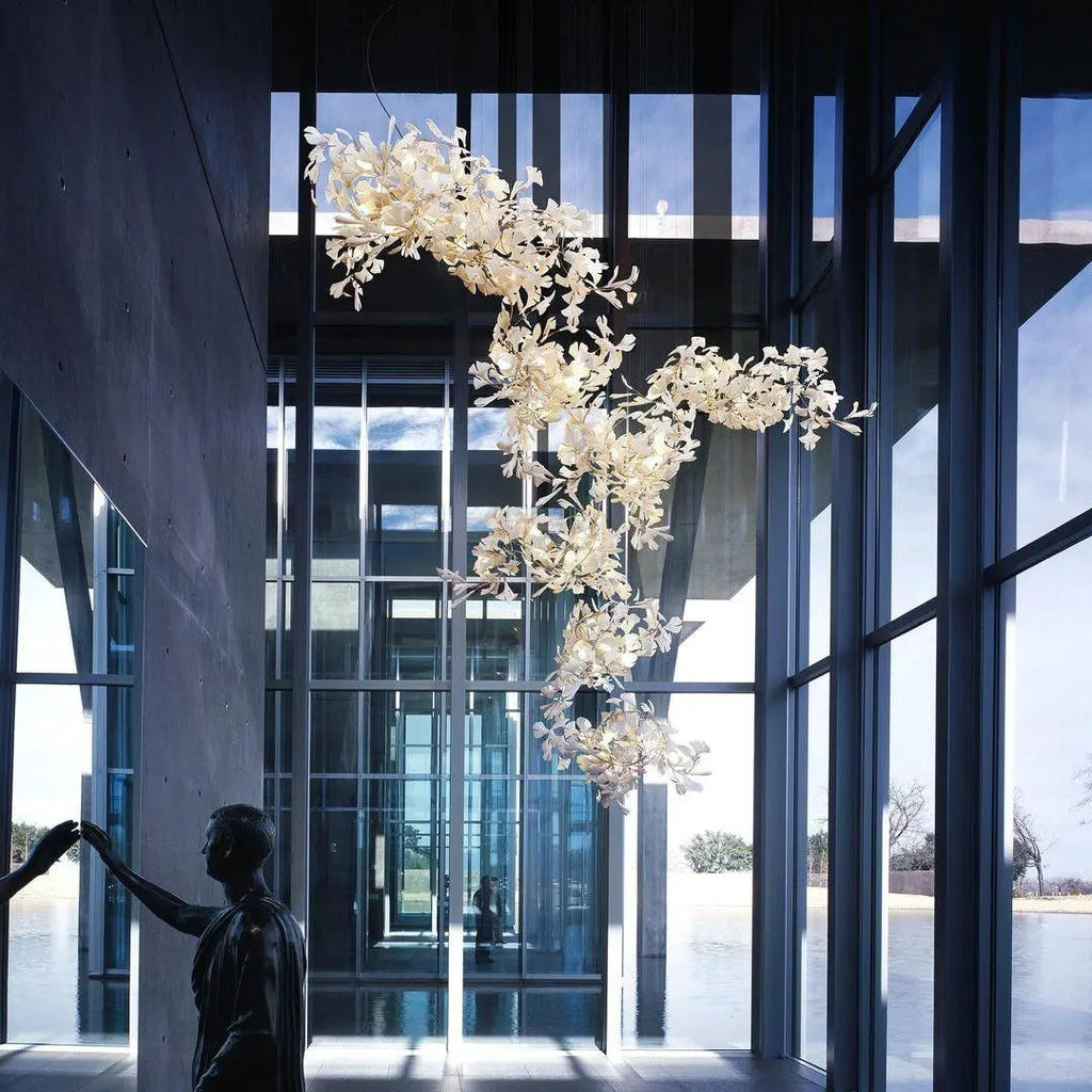 Lustre Floral Doré en Céramique | Tova