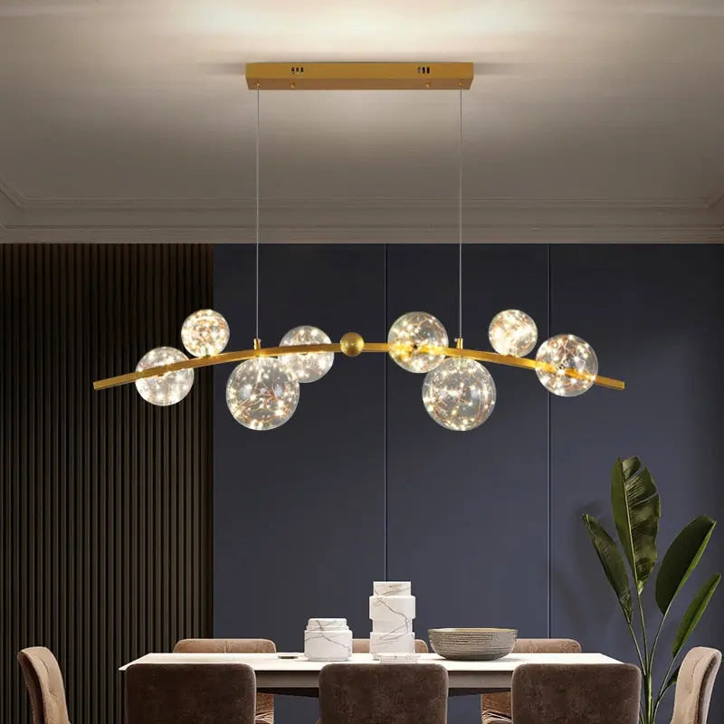 Lustre Globe Étincelant Noir Ou Doré | Vamo