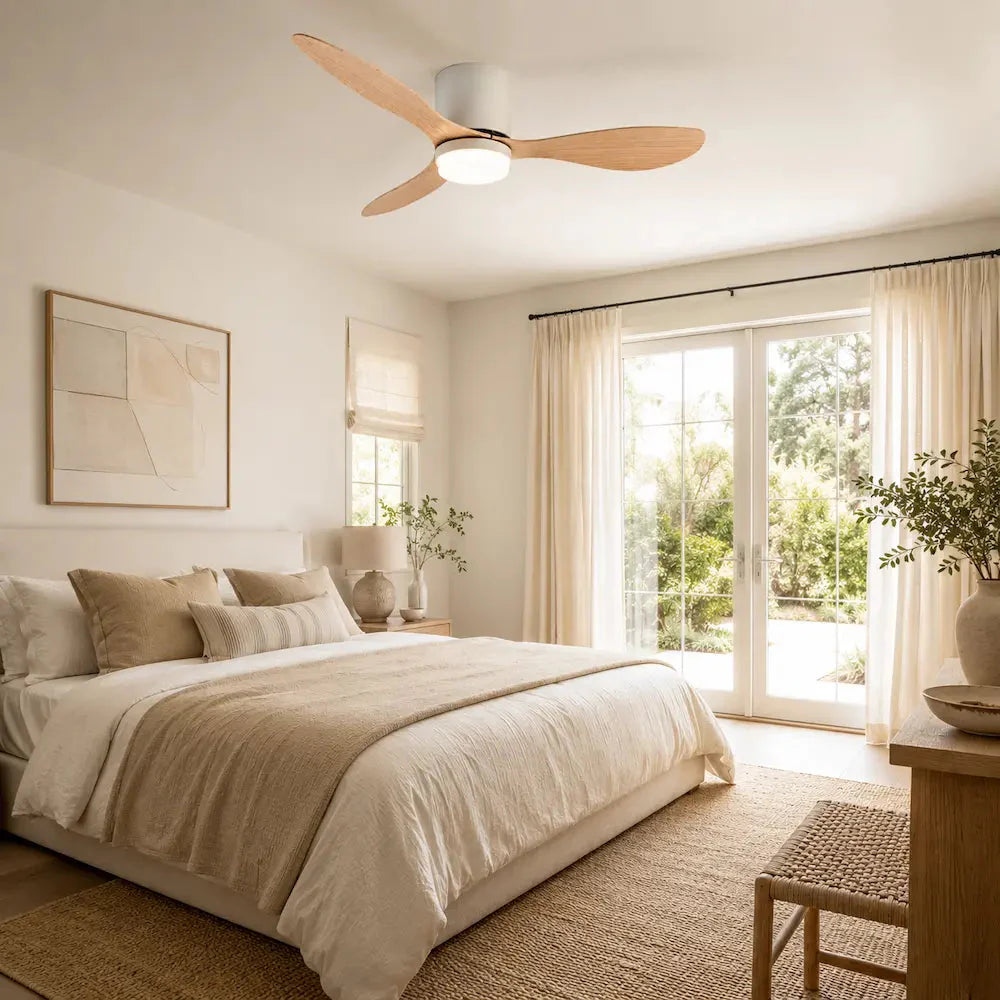 Ventilateur de Plafond Bois Clair LED | Favo
