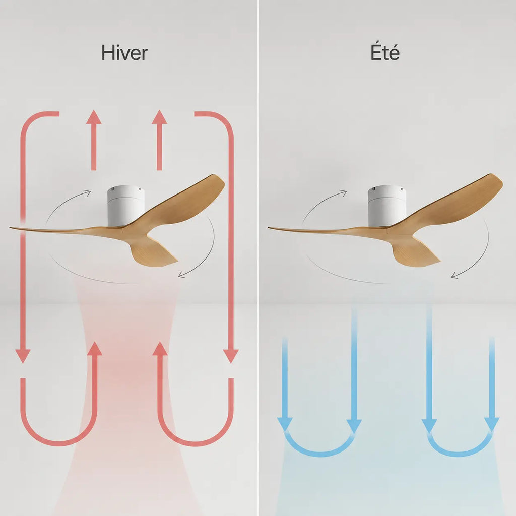 Ventilateur de Plafond Plat Bois Clair | Jora