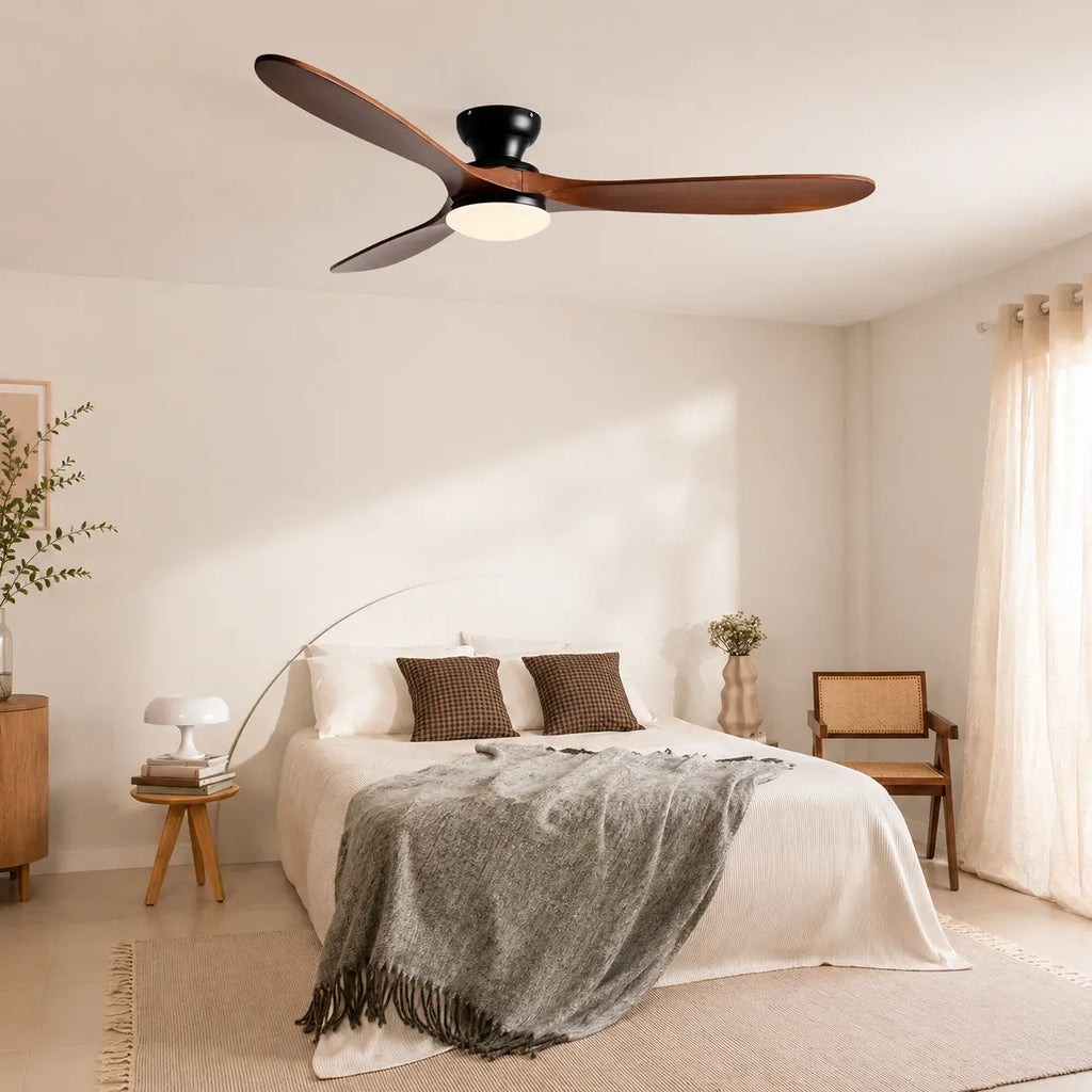 Ventilateur de Plafond Bois Foncé LED | Kavia