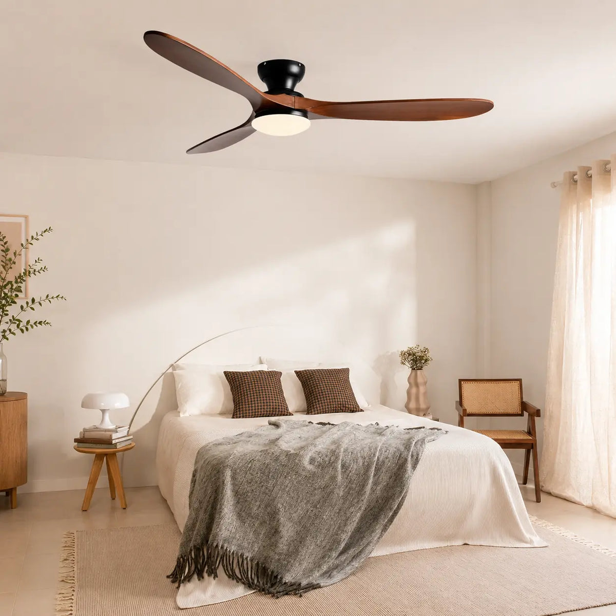 Ventilateur de Plafond Bois Foncé LED | Kavia