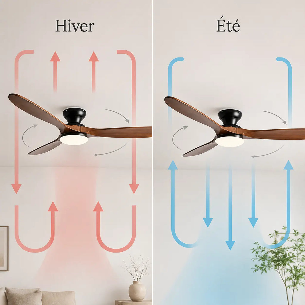 Ventilateur de Plafond Bois Foncé LED | Kavia