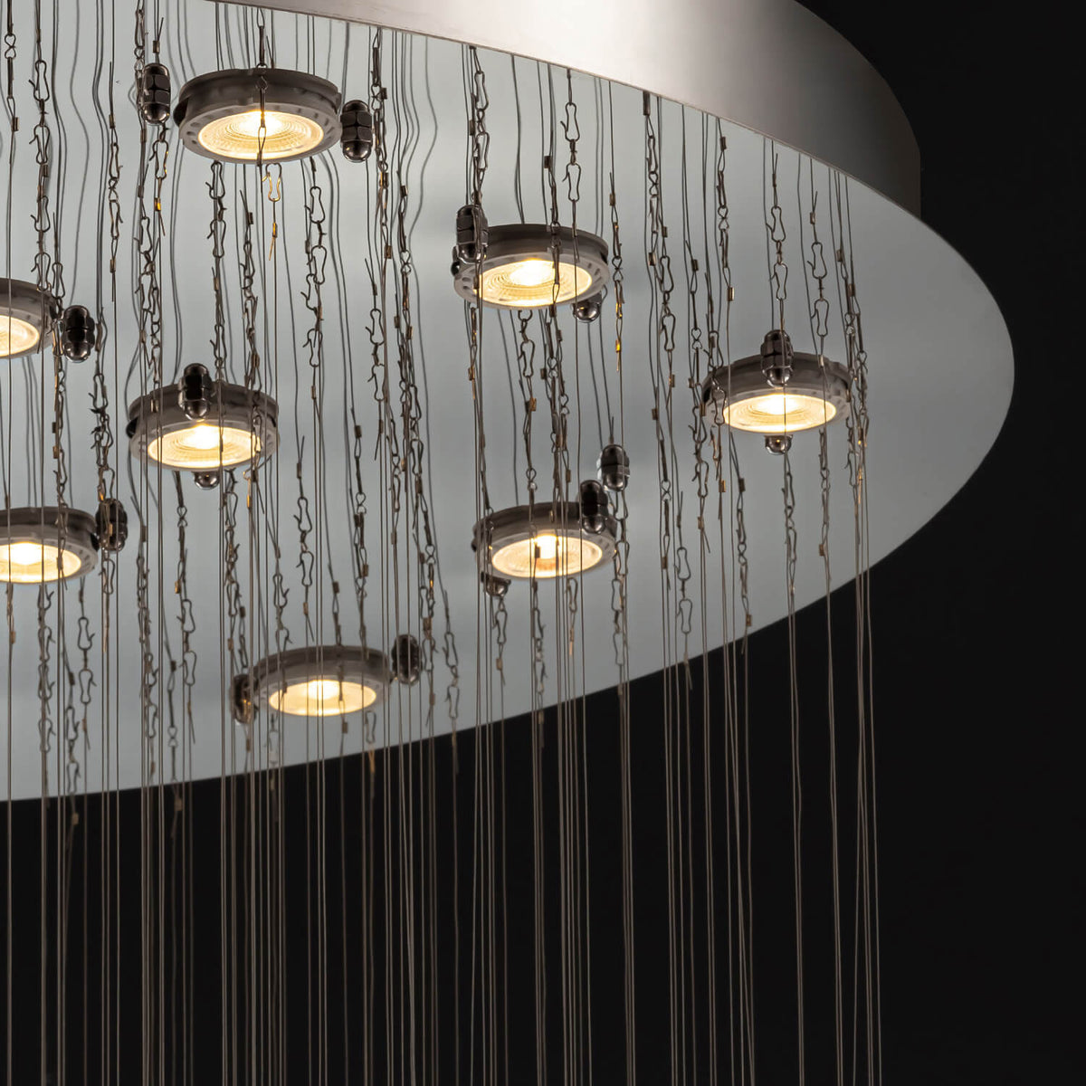 Lustre Cristal Chrome Gouttes | Haro