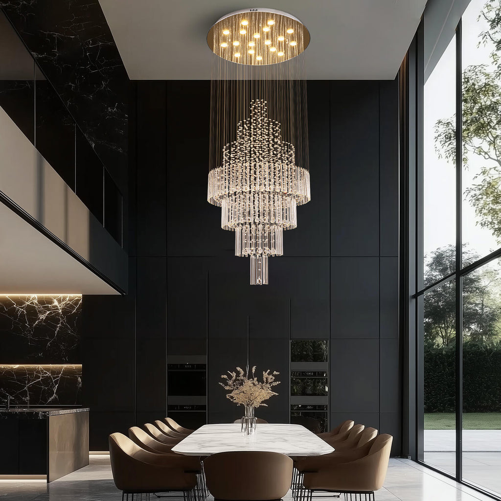 Lustre Cristal Chrome Gouttes | Haro