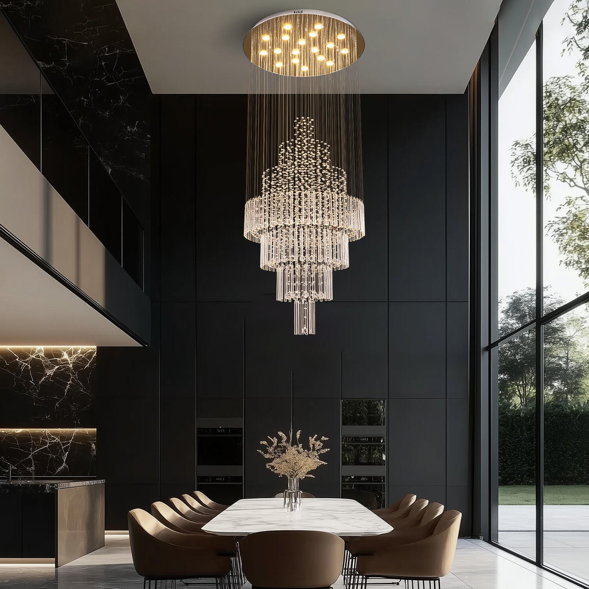 Lustre Cristal Chrome Gouttes | Haro