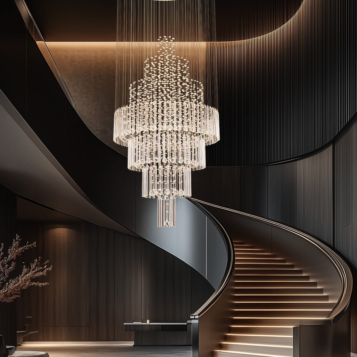 Lustre Cristal Chrome Gouttes | Haro