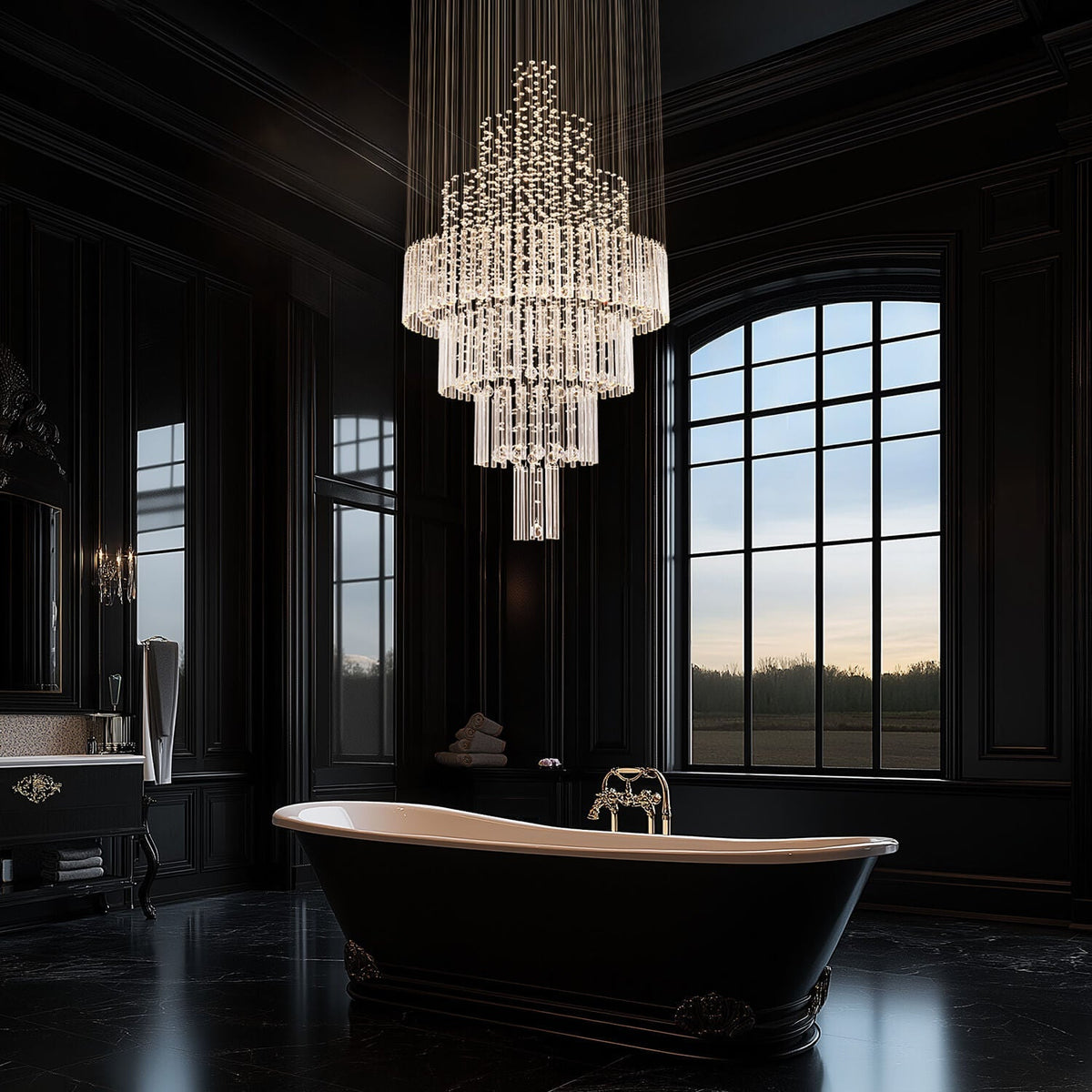 Lustre Cristal Chrome Gouttes | Haro