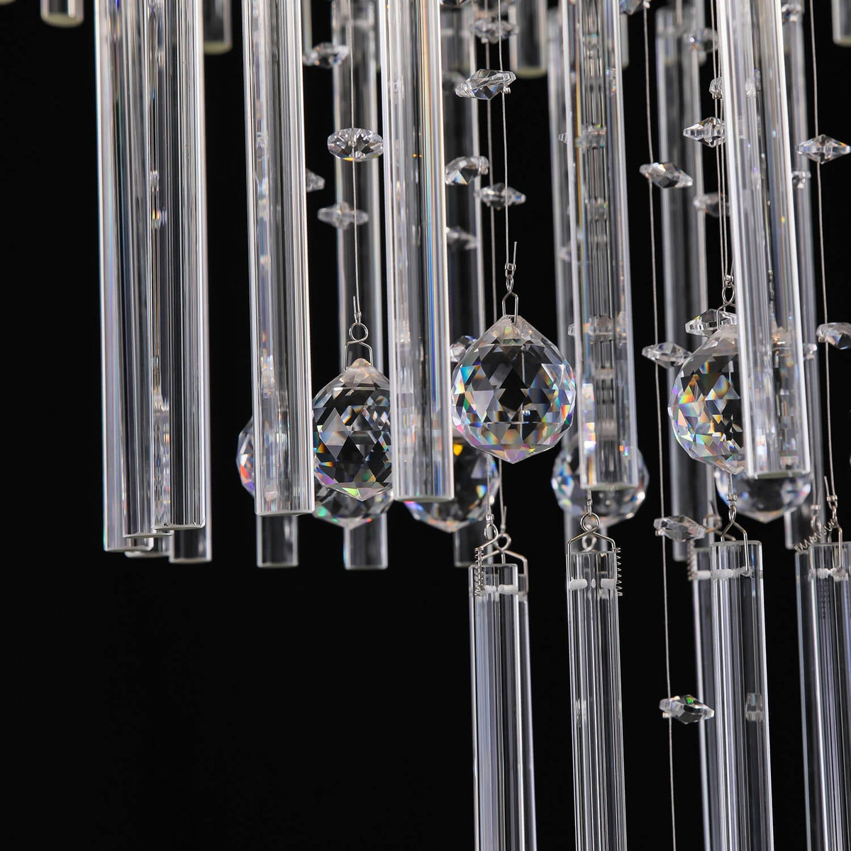 Lustre Cristal Chrome Gouttes | Haro
