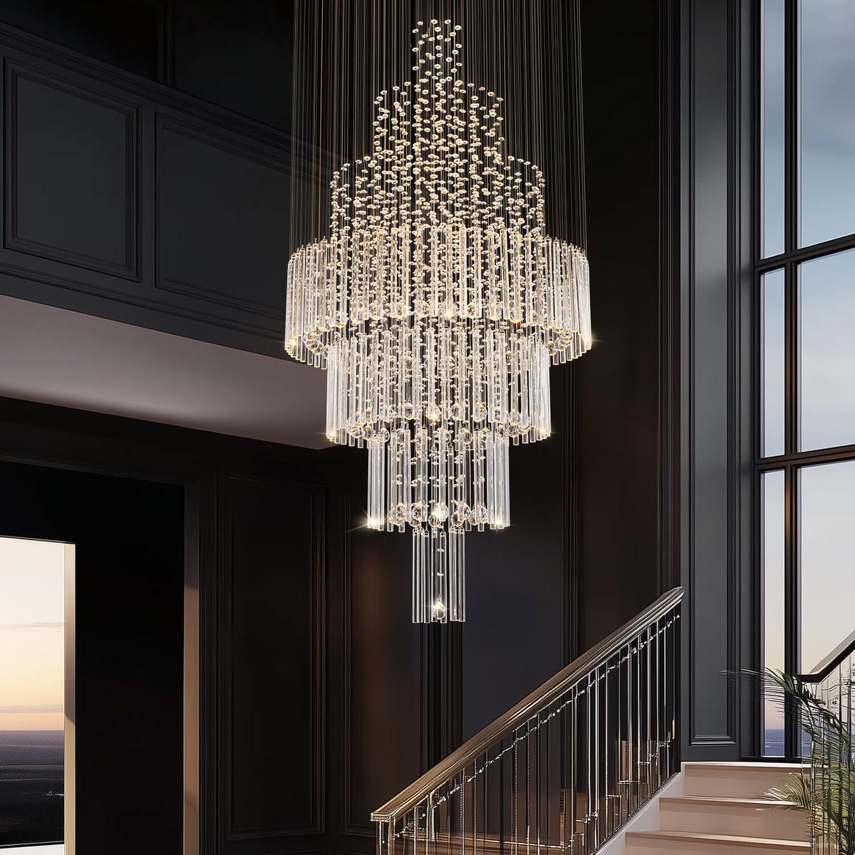 Lustre Cristal Chrome Gouttes | Haro