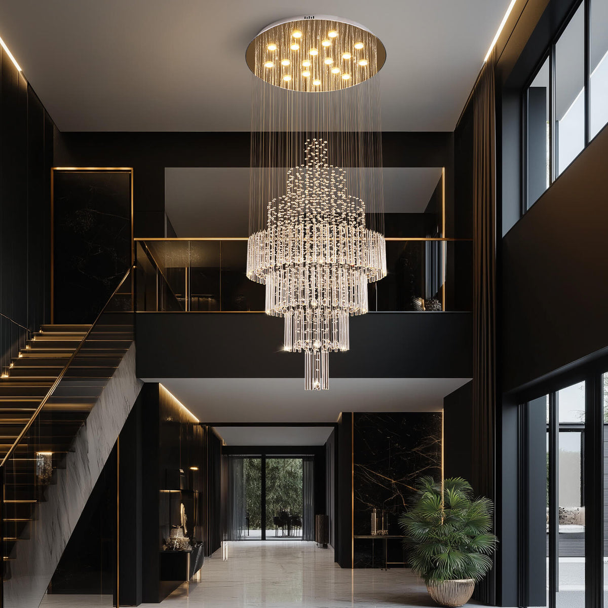 Lustre Cristal Chrome Gouttes | Haro