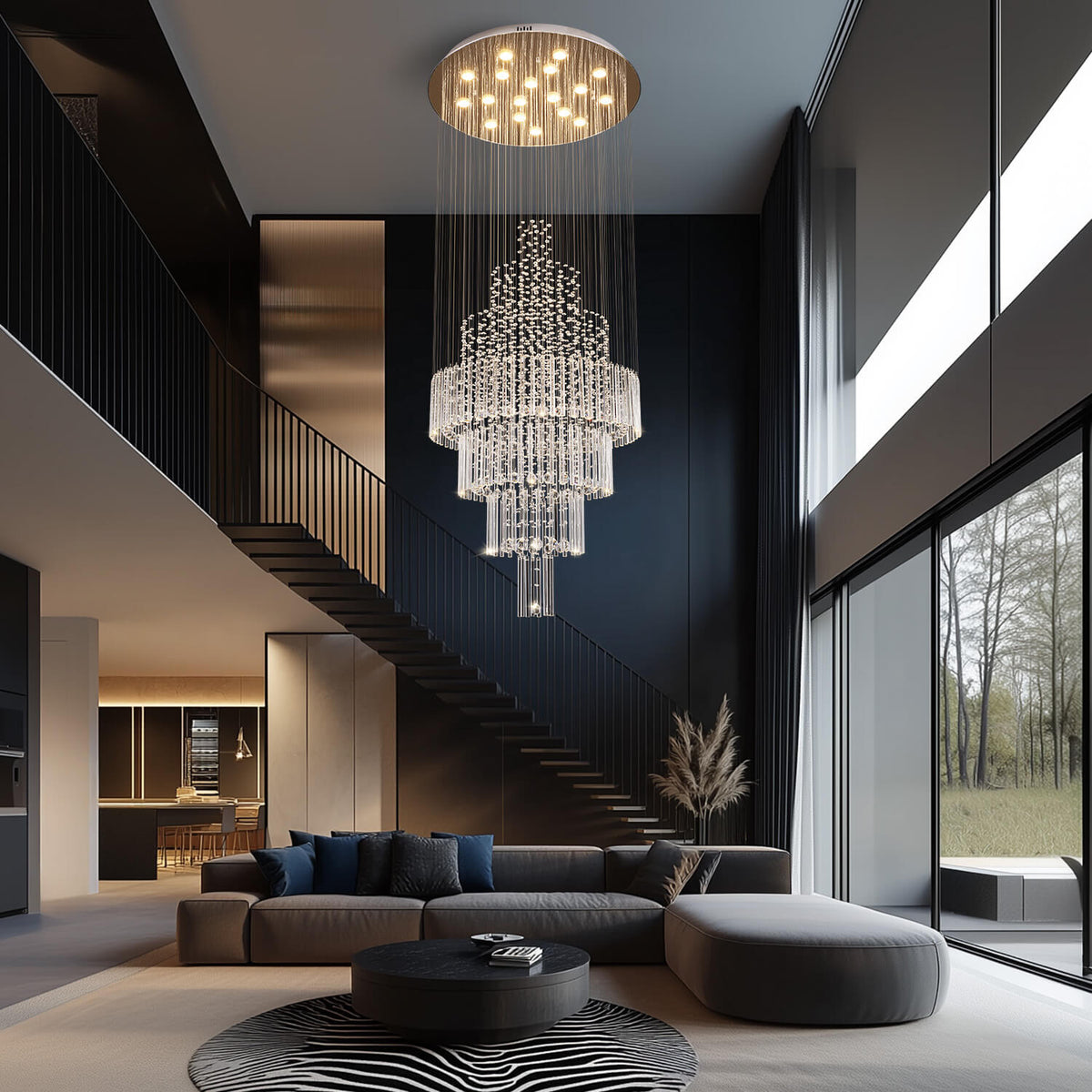 Lustre Cristal Chrome Gouttes | Haro