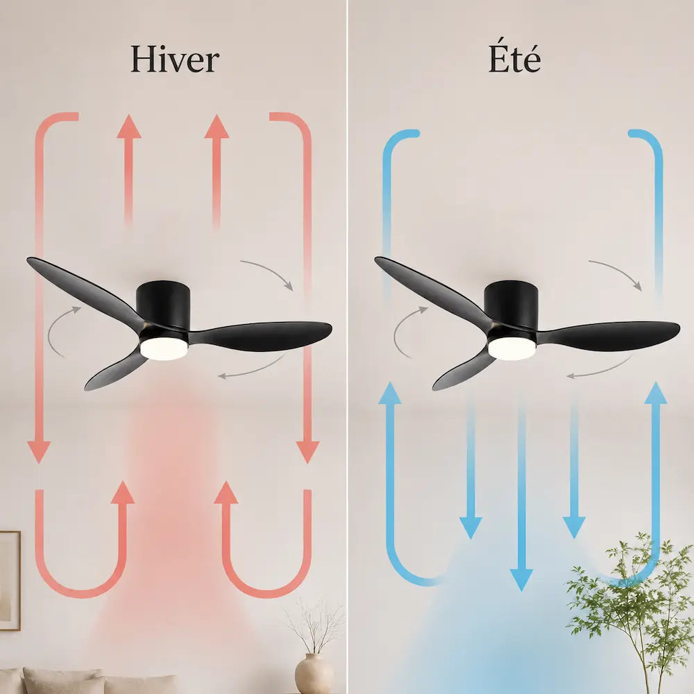 Ventilateur de Plafond Noir LED | Rivo