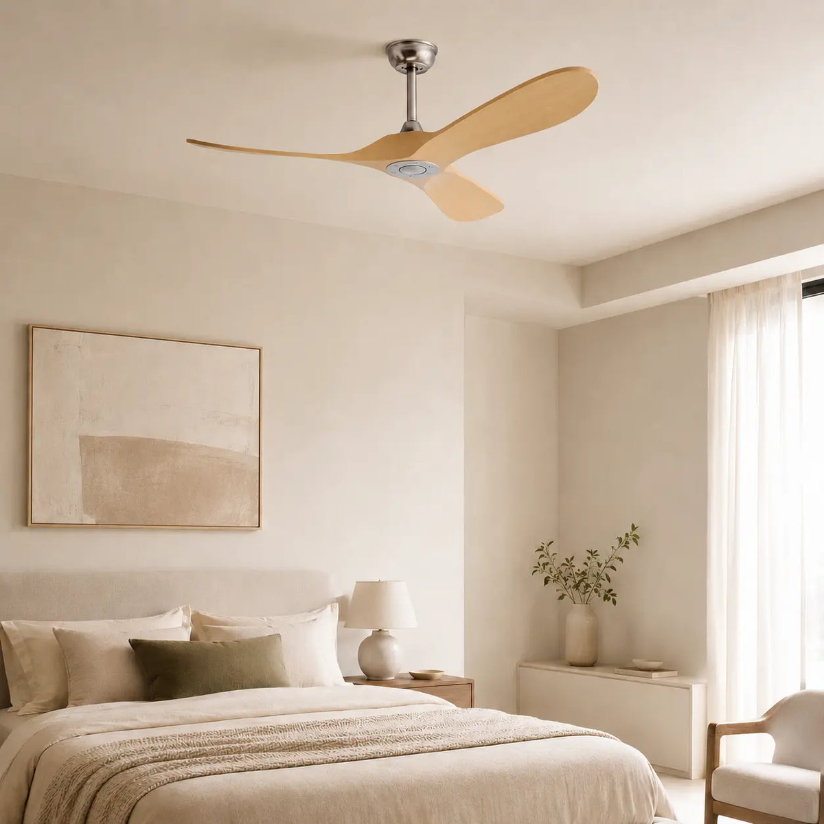 Ventilateur de Plafond Bois Clair Vintage | Noa