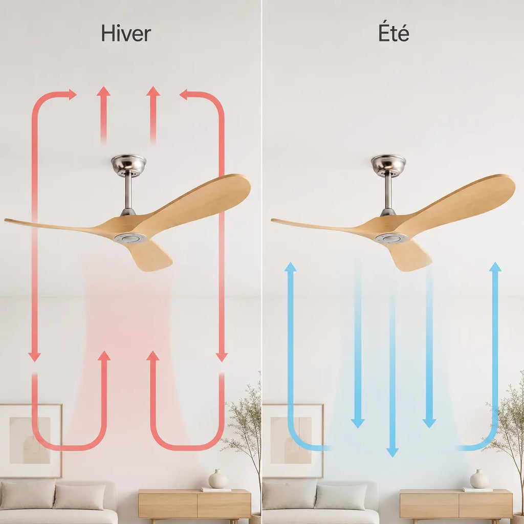 Ventilateur de Plafond Bois Clair Vintage | Noa