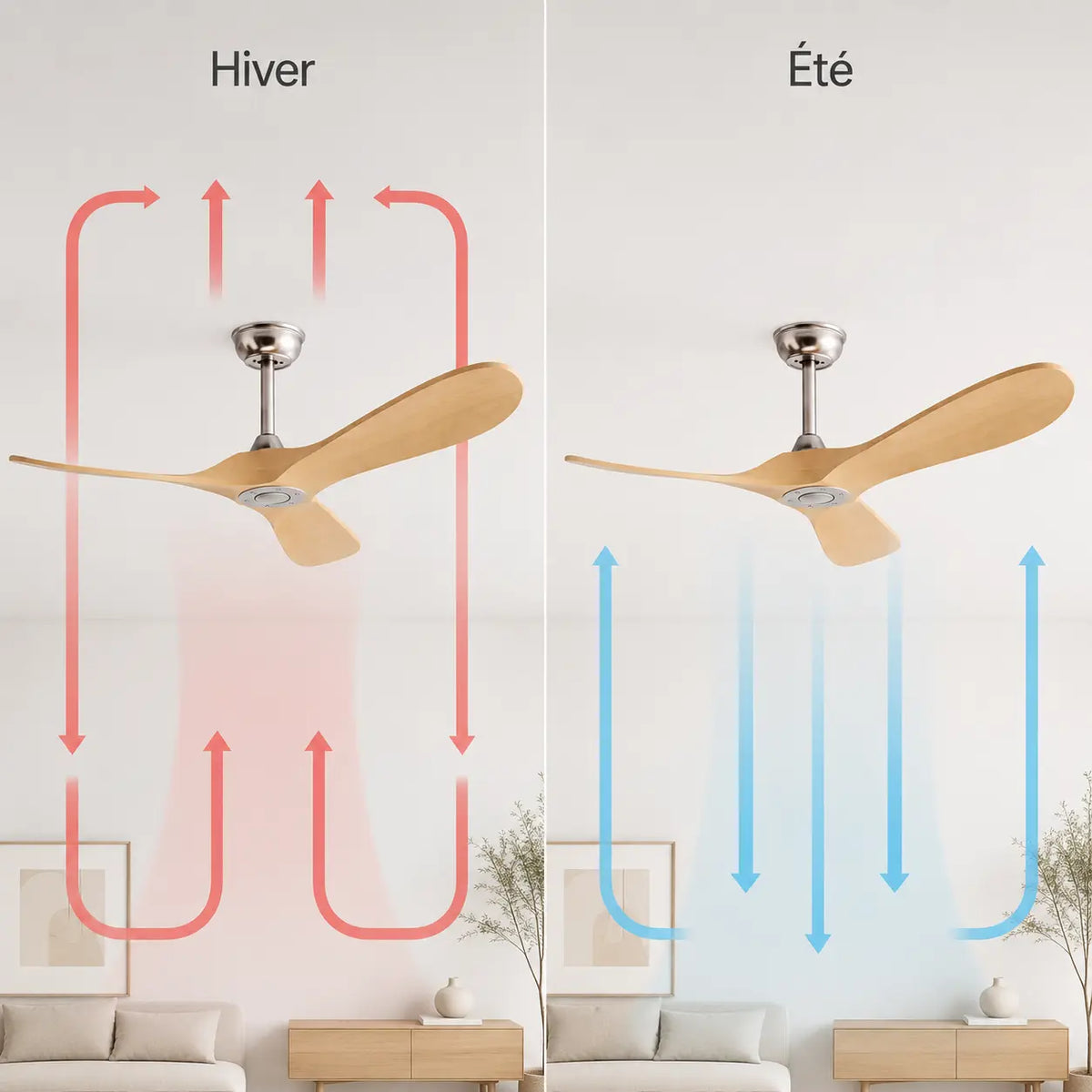 Ventilateur de Plafond Bois Clair Vintage | Noa