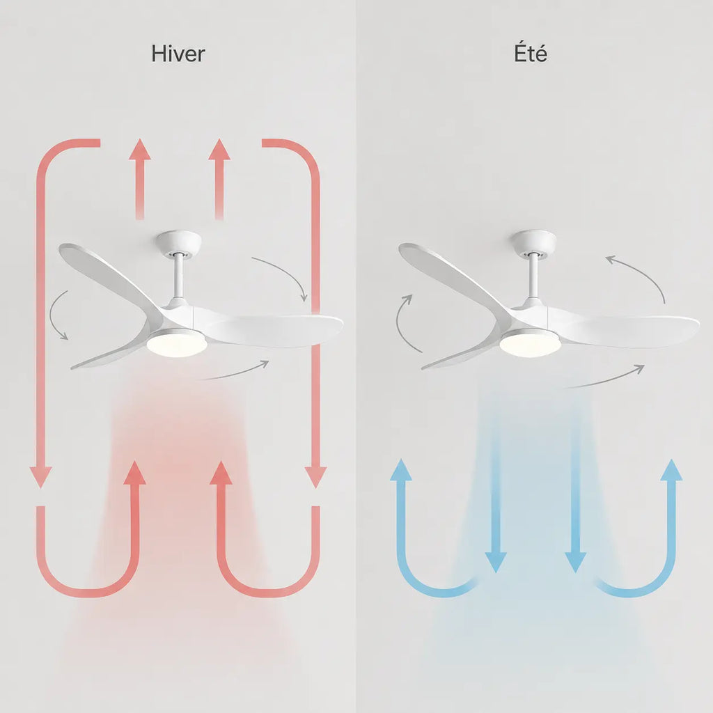 Ventilateur de Plafond Bois Blanc LED | Pavo