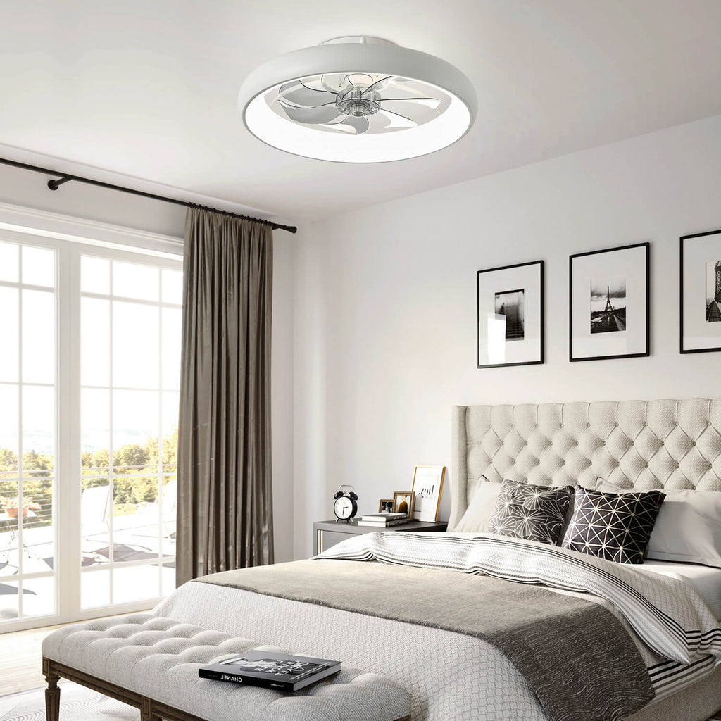 Plafonnier Ventilateur Compact Blanc | Hali