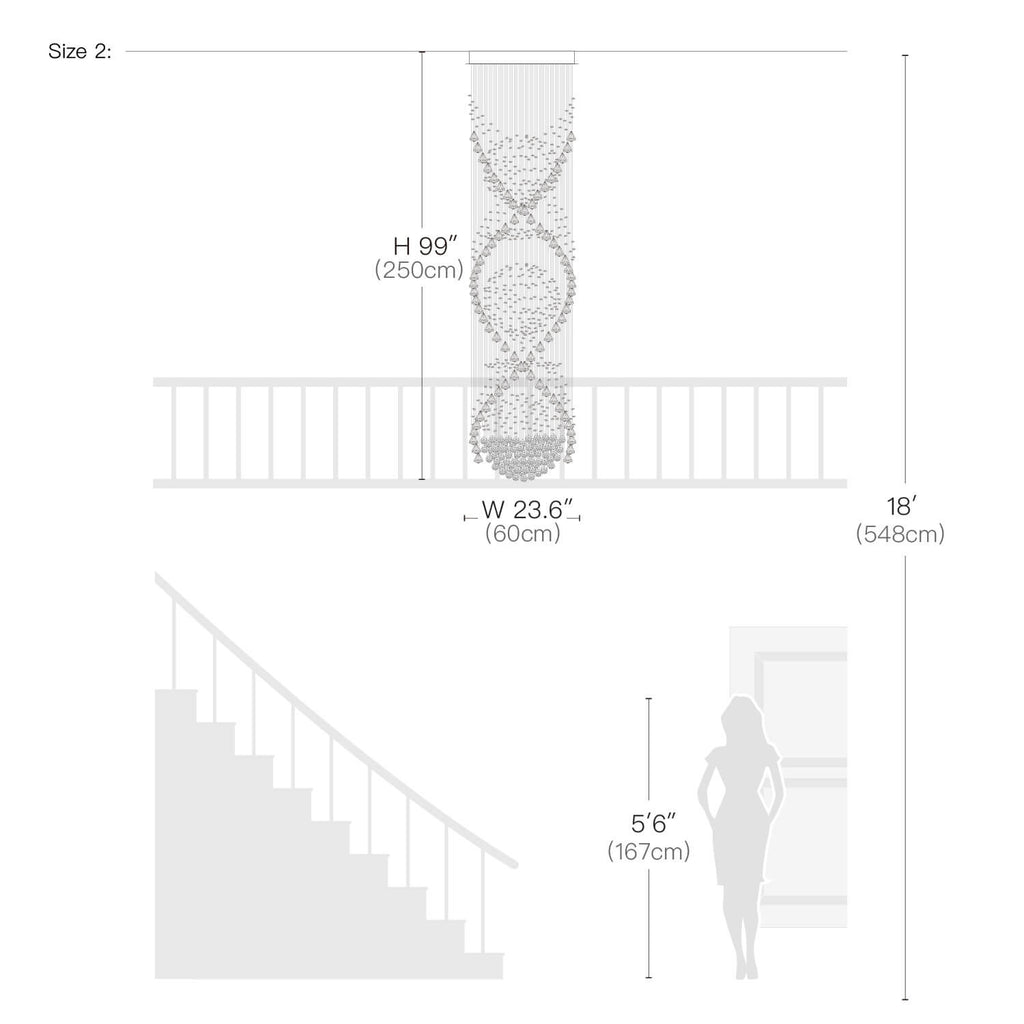 Lustre Spirale Cristal Escalier | Mira