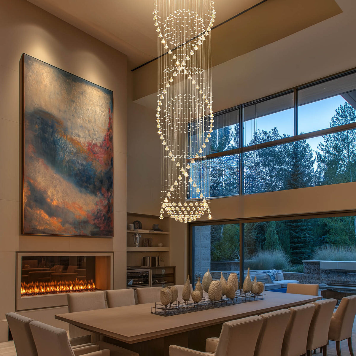 Lustre Spirale Cristal Escalier | Mira
