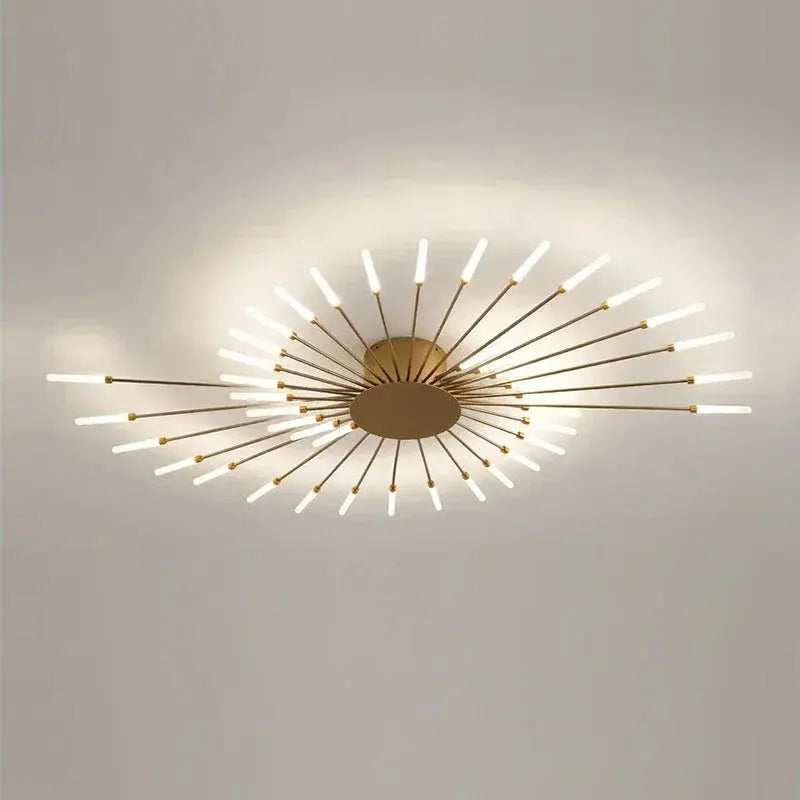 Plafonnier LED Design en Métal Noir ou Doré | Loka