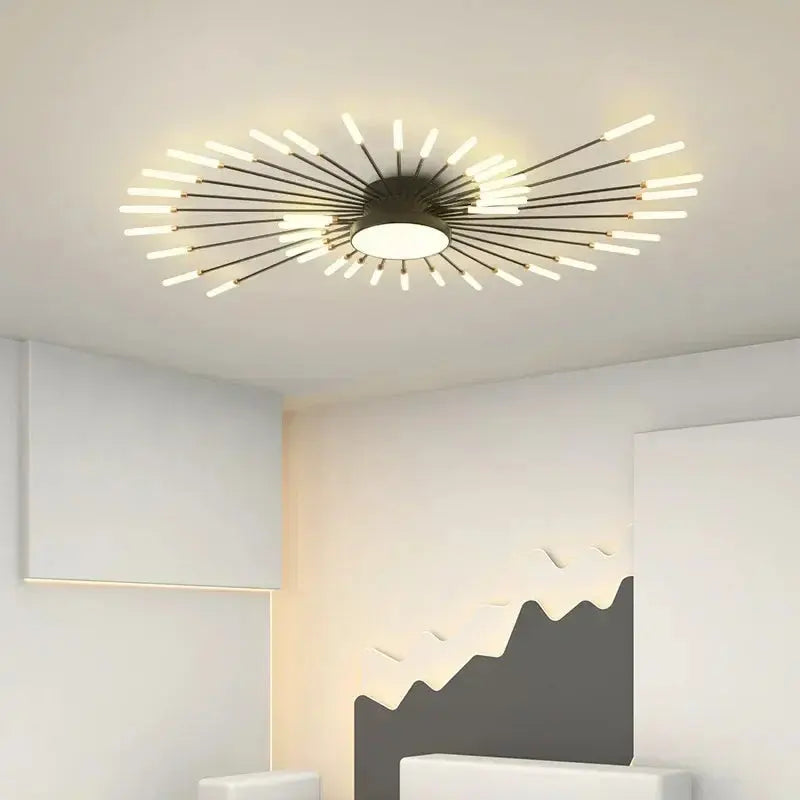 Plafonnier LED Design en Métal Noir ou Doré | Loka