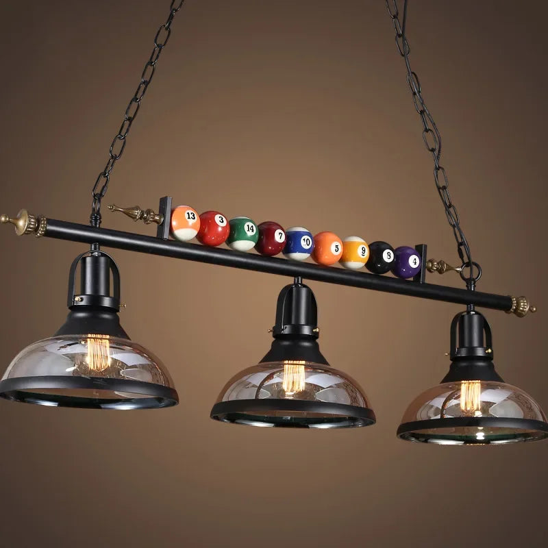 Lustre Billard Rétro 3 Lumières en Métal | Yala