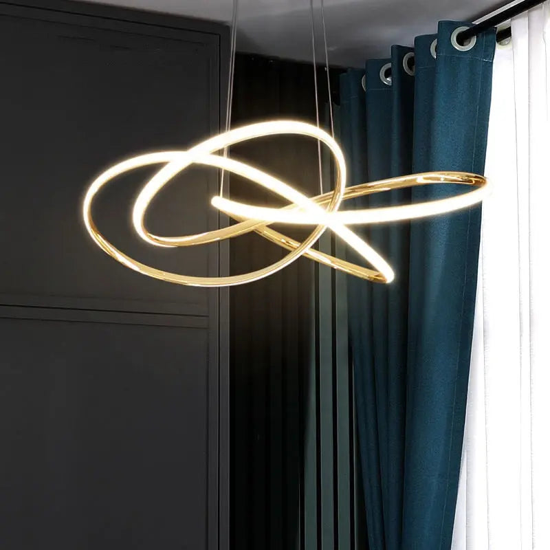 Lustre Salon Art Déco Moderne Doré | Zeta