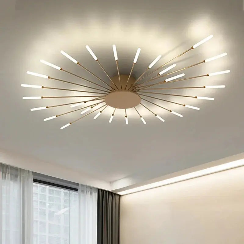Plafonnier LED Design en Métal Noir ou Doré | Loka