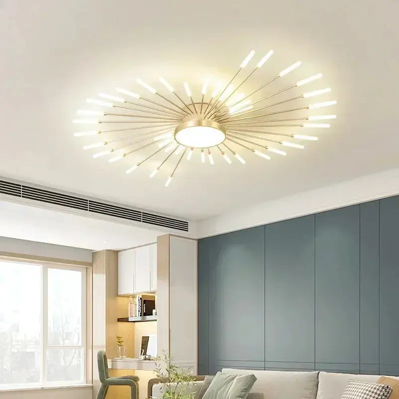 Plafonnier LED Design en Métal Noir ou Doré | Loka