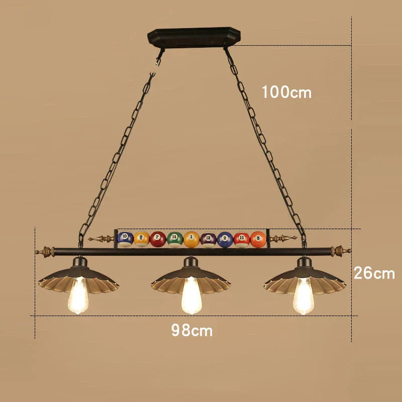 Lustre Billard Industriel en Verre et Métal Noir | Cera