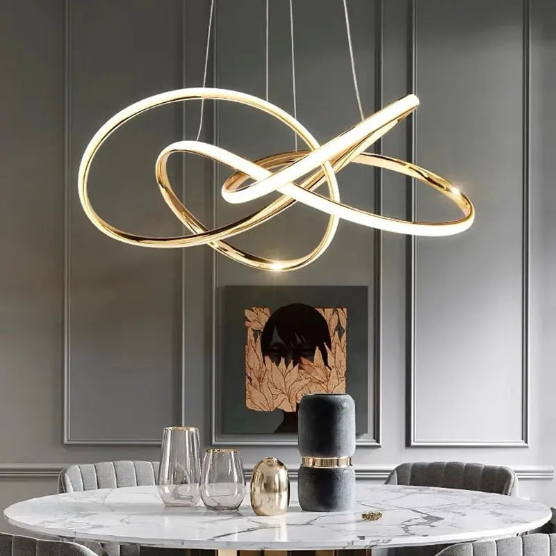 Lustre Salon Art Déco Moderne Doré | Zeta