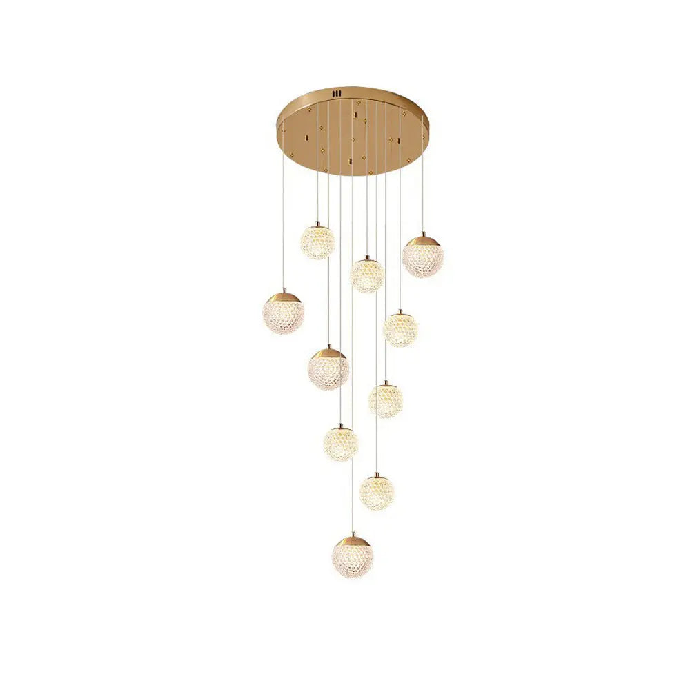 Lustre Bulle Doré en Acrylique | Lori