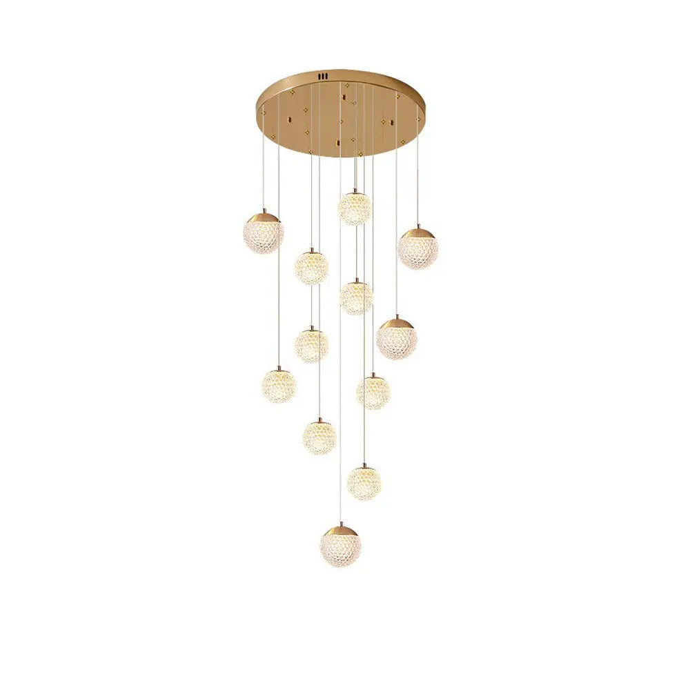 Lustre Bulle Doré en Acrylique | Lori