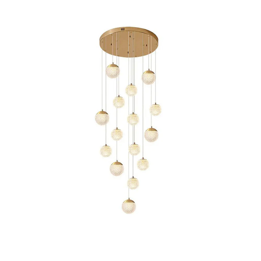 Lustre Bulle Doré en Acrylique | Lori