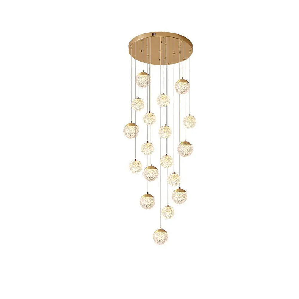 Lustre Bulle Doré en Acrylique | Lori