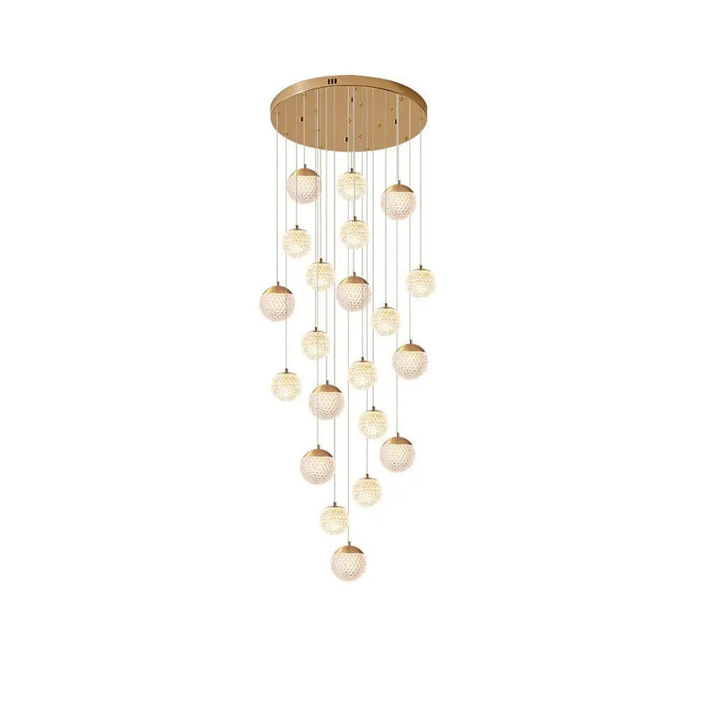 Lustre Bulle Doré en Acrylique | Lori