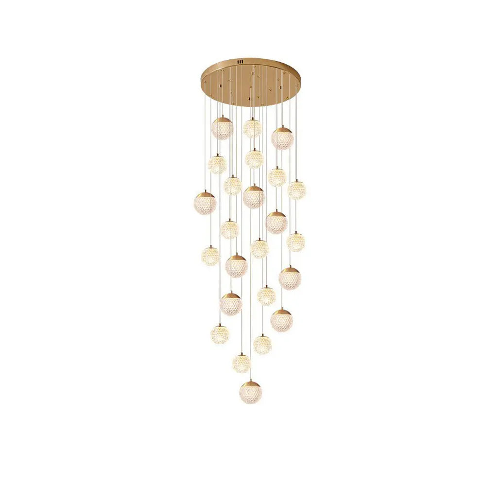 Lustre Bulle Doré en Acrylique | Lori