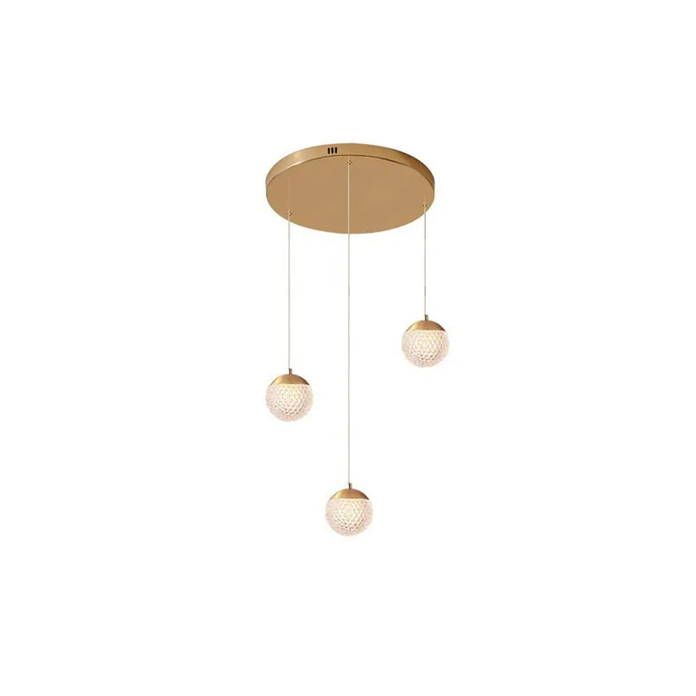 Lustre Bulle Doré en Acrylique | Lori