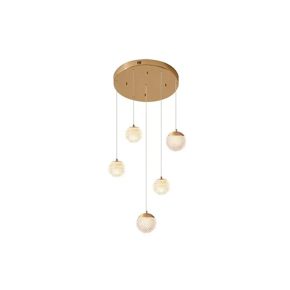 Lustre Bulle Doré en Acrylique | Lori