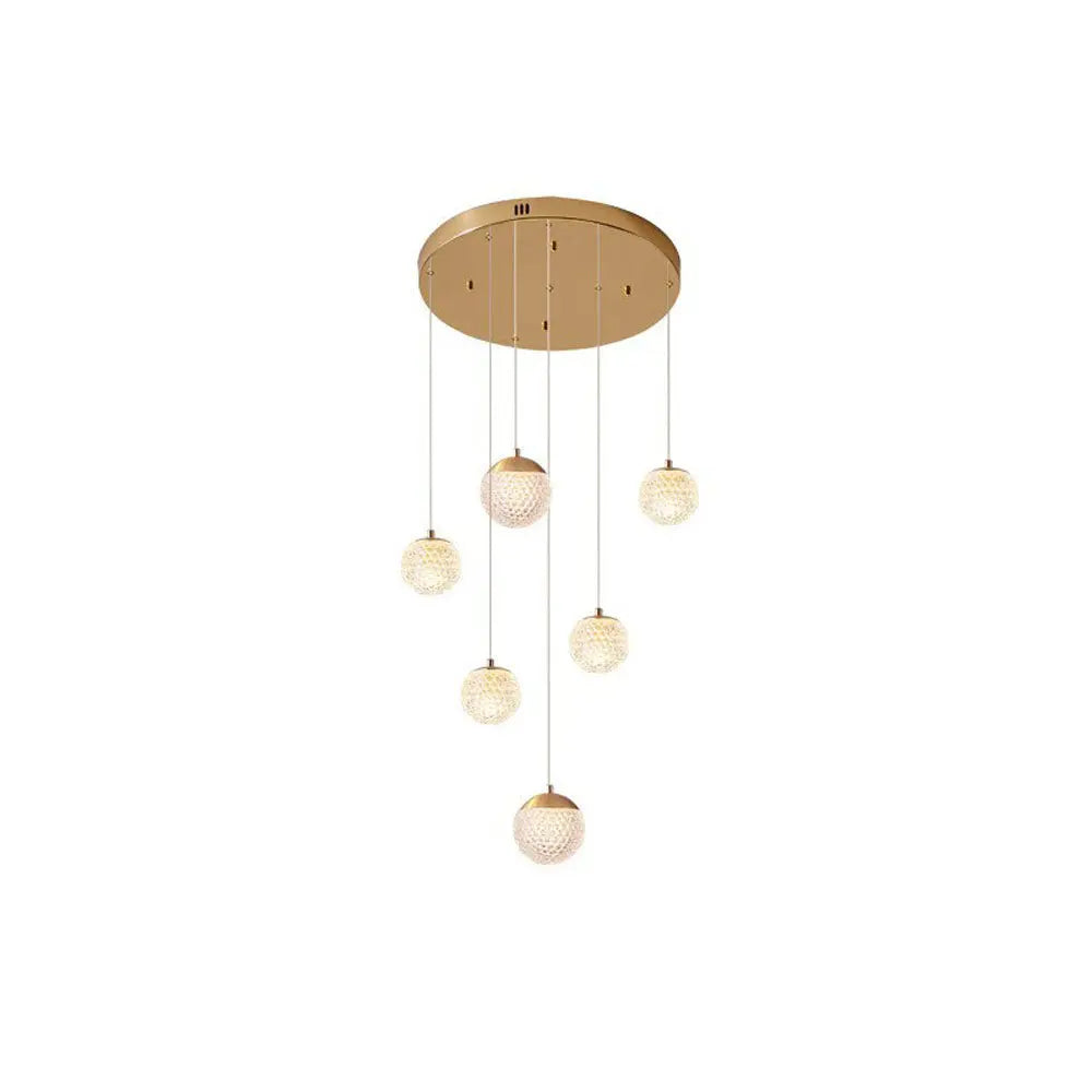Lustre Bulle Doré en Acrylique | Lori