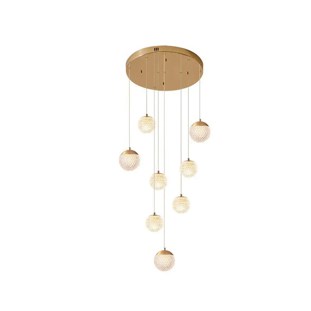 Lustre Bulle Doré en Acrylique | Lori