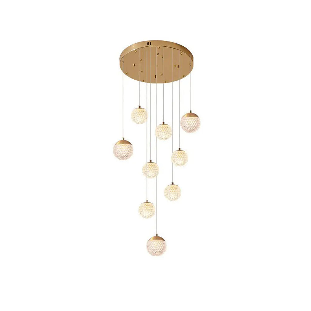 Lustre Bulle Doré en Acrylique | Lori