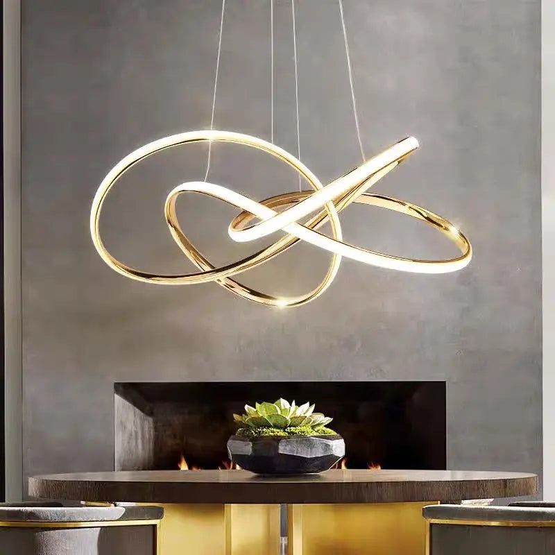 Lustre Salon Art Déco Moderne Doré | Zeta