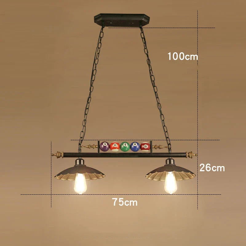 Lustre Billard Industriel en Verre et Métal Noir | Cera