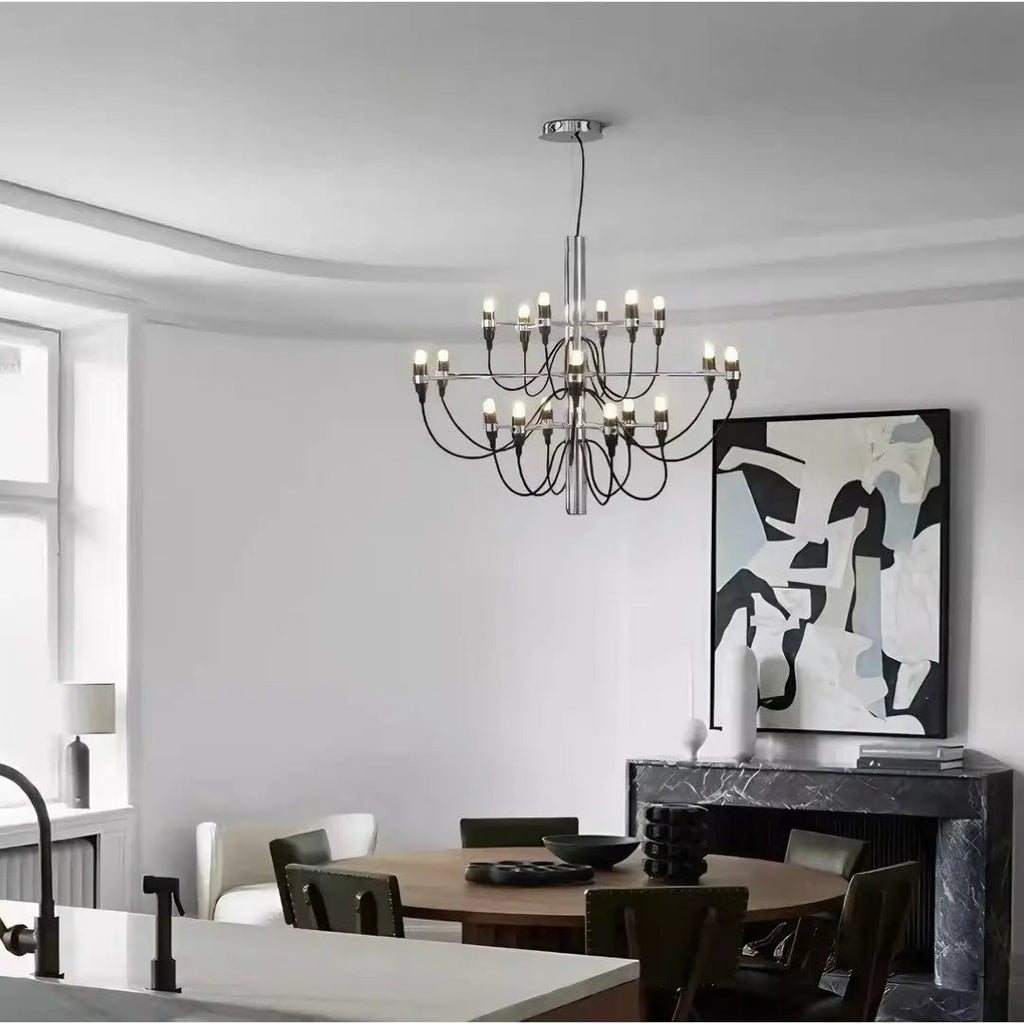 Lustre Chandelier Rétro en Métal Noir | Siri